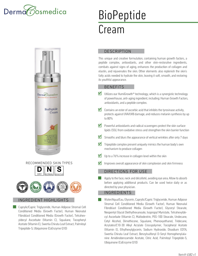 DermaCosmedica Biopeptide cream